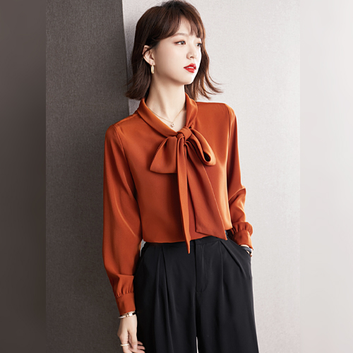 ◈[당일발송] [BL#4239] 리본 타이 플랫 블라우스