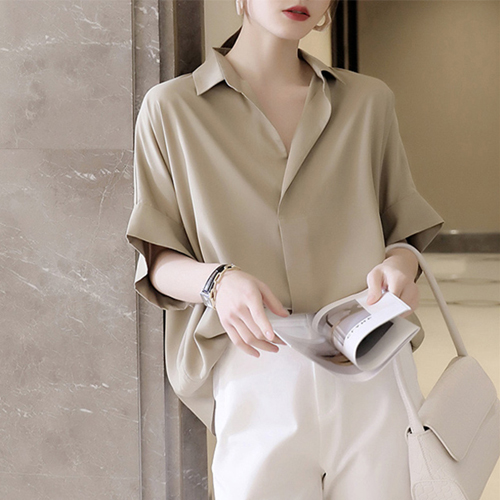 ◈[당일발송] 트임카라 래글런 블라우스