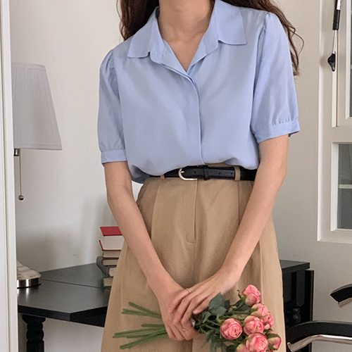 베이직 빅카라 블라우스