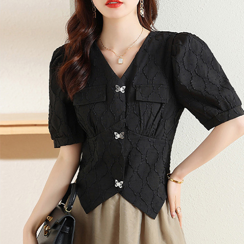 [당일발송] ★자정마감 29990원★ 나비 버튼 블라우스 스커트 투피스 세트