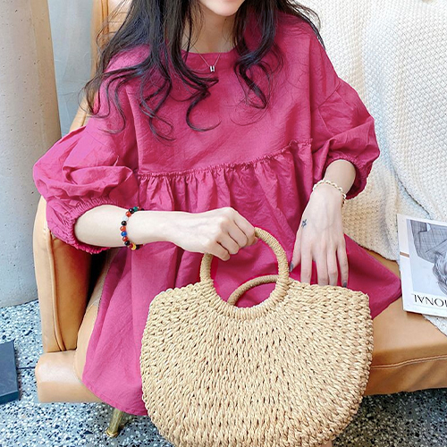 ◈[당일발송] 오버핏 A라인 셔링 블라우스