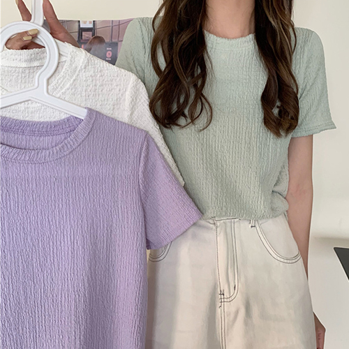 ◈[당일발송] 데일리 베이직 반팔 블라우스