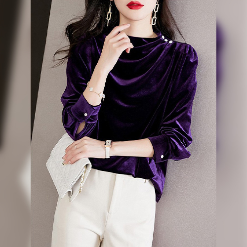 벨로아 셔링 블라우스