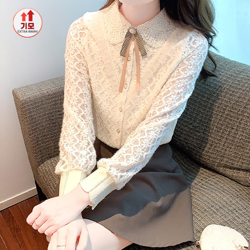 ◈[당일발송] 페미닌 플라워 레이스 블라우스