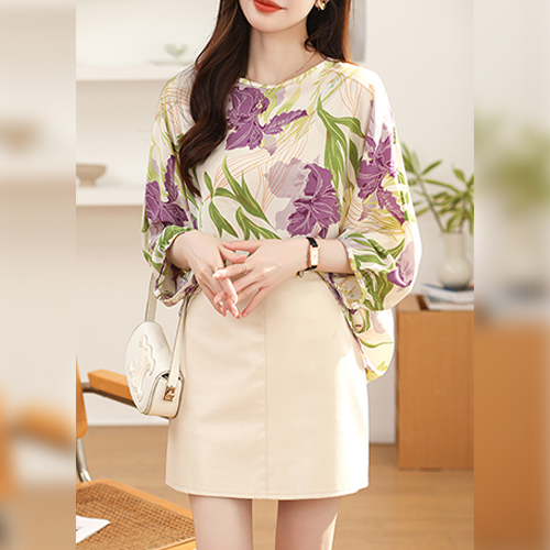 ◈[당일발송] 페미닌 패턴 오버핏 블라우스