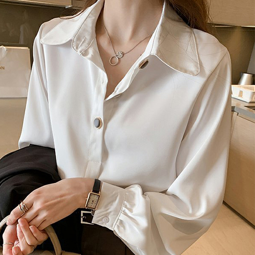 화이트 프렌치 카라 블라우스