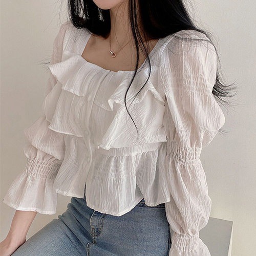 청순 여리 캉캉 블라우스