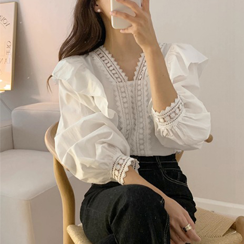 [당일발송]★토요특가 자정마감 50%★레이스 프릴 페미닌 앤틱 블라우스