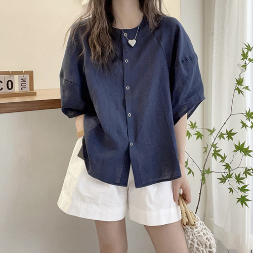 심플무드 데일리 반팔 블라우스