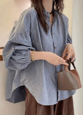 ★토요특가 자정마감 50%★배색 스트라이프 데일리 블라우스