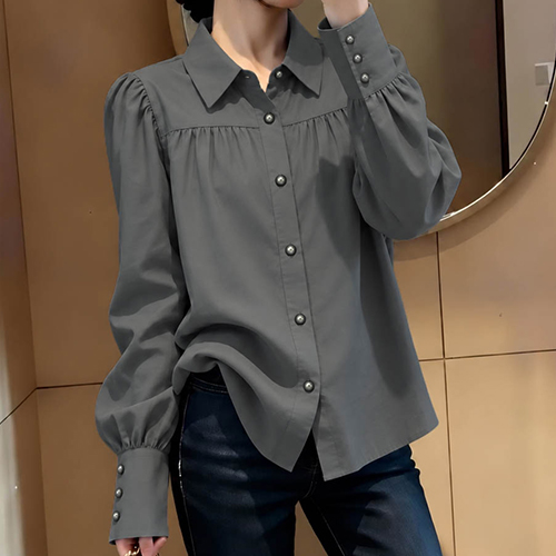 .퍼프 셔링 포멀 블라우스