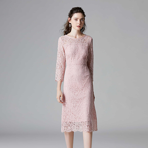 [당일발송] 7부 소매 레이스 원피스