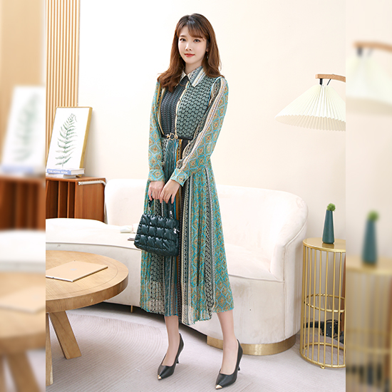 [당일발송] 앤틱 패턴 원피스 & 벨트 SET
