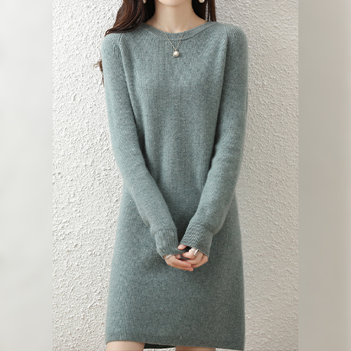 [당일발송]편안한 골지 니트 미디 원피스