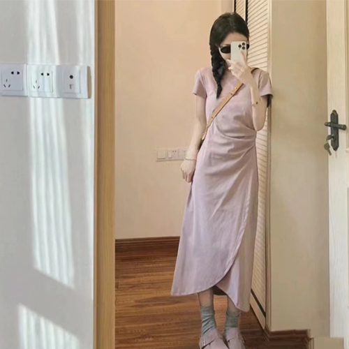 러블리 슬림 셔링 원피스