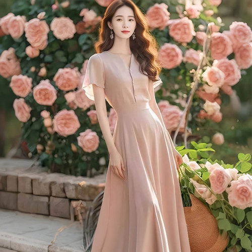 여리핏 트임넥 심플 원피스