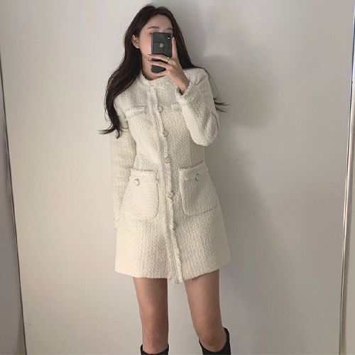 ◈[당일발송] 우아한 클래식 트위드 미니 원피스