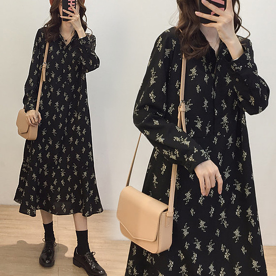 ◈[당일발송] ★주문 6,400장 돌파!★ 플라워 패턴 A라인 원피스