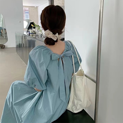 ◈[당일발송] ★화요특가 자정마감 50%★사랑스러운 퍼프소매 리본 원피스