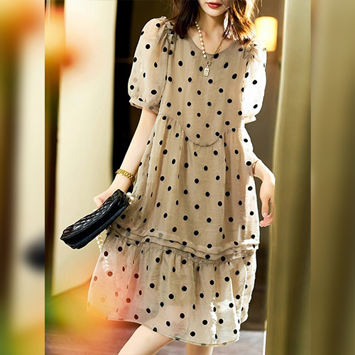 ★월요일 자정마감 29990원★여성스러운 도트 플레어 원피스