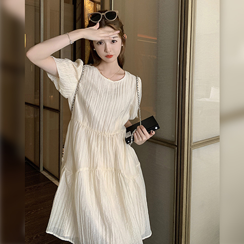 ◈[당일발송] 스퀘어 체크 썸머 반팔 원피스