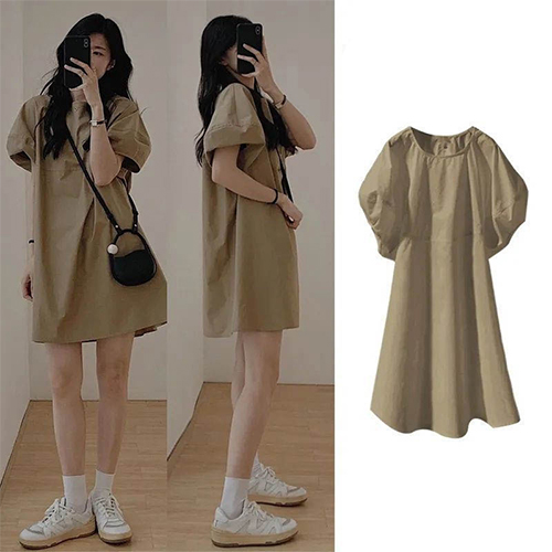 ◈[당일발송] 볼륨 퍼프소매 미니 원피스