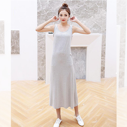 [당일발송] [재입고]모달 나시 롱 스판 원피스