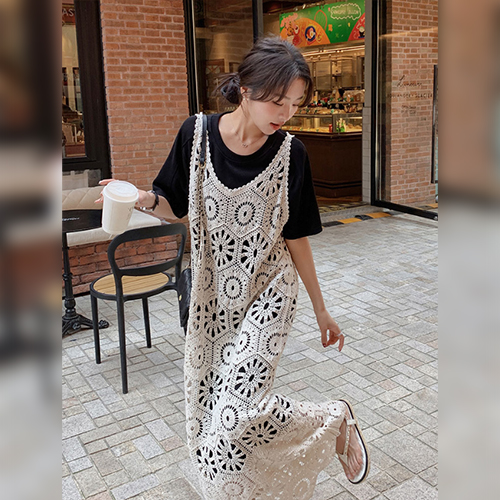★자정마감 19990원★크로셰 펀칭 그물 원피스
