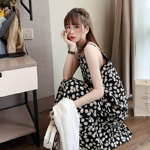 여름 데이지 브이넥 나시 원피스