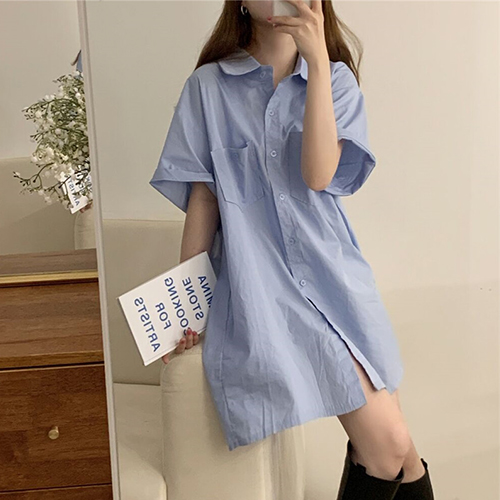 베이직 루즈핏 셔츠 원피스
