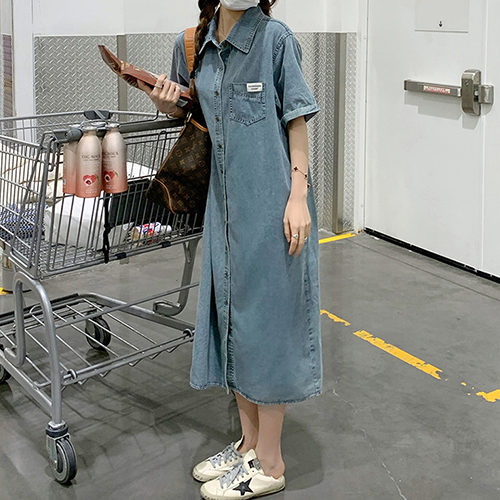 ◈[당일발송] ★토요특가 22% 자정마감★빈티지 데님 카라 원피스