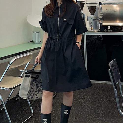 바스락 아노락 스트링 집업 원피스