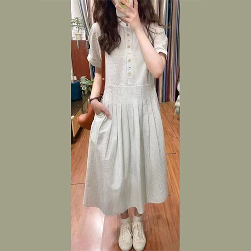 [당일발송]프렌치 내추럴핏 버튼 원피스