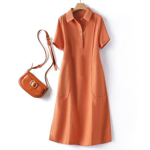 데일리 카라 원핀턱 포켓 롱 원피스