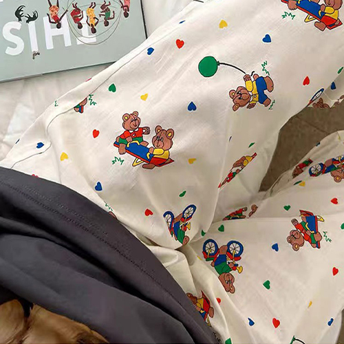 러블리 애니멀 패턴 밴딩 팬츠 홈웨어  [100%폴리에스테르]