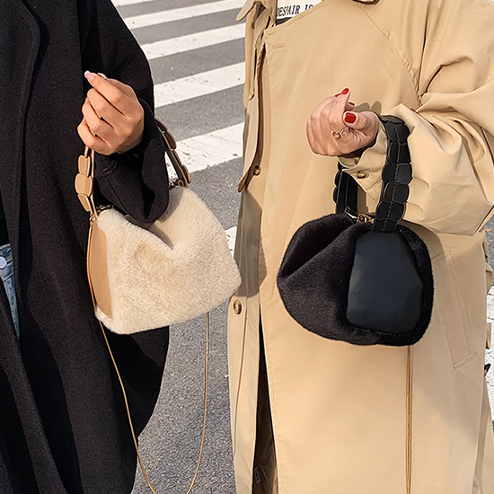 [당일발송] 페이크 퍼 가죽 크로스&토트백 