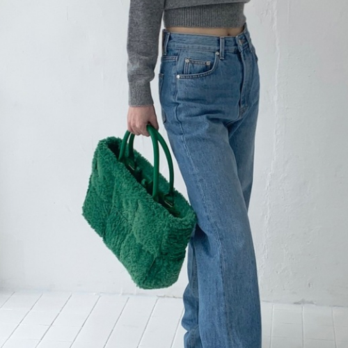 [당일발송] 양털 소가죽 퍼 토트백