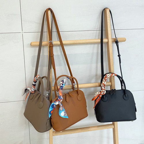 [당일발송] 소가죽 스카프 둥근 손잡이 크로스&토트백