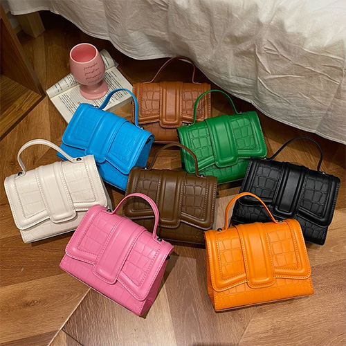 ◈[당일발송] 레더스타일 단색 크로스 핸드백