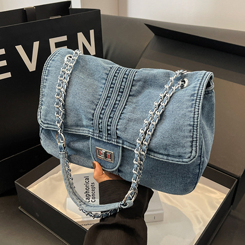 ◈[당일발송] 체인 데님 숄더백