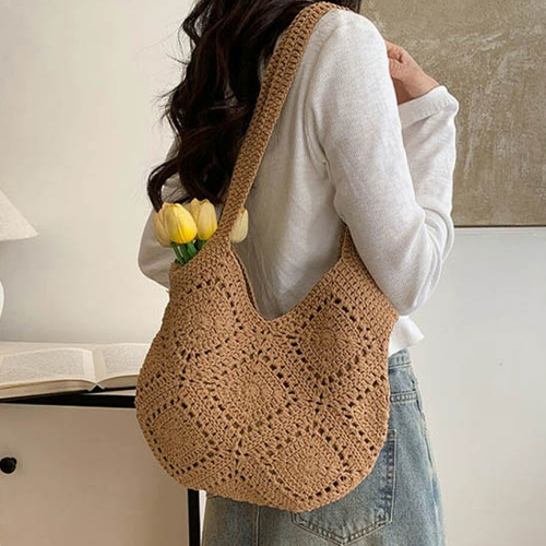 여름  뜨개 숄더백