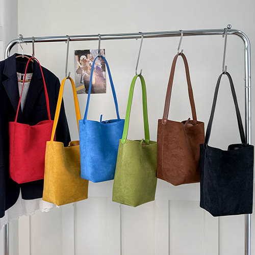 [당일발송]스웨이드 리본 버킷 숄더백