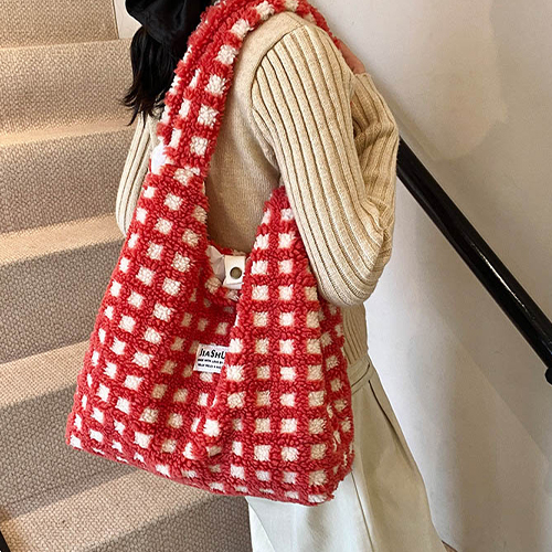 ◈[당일발송] 포근 체크 데일리 숄더백