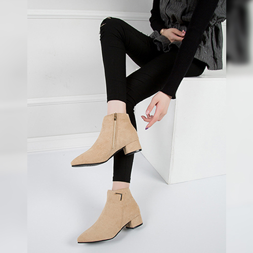 ◈[당일발송] 세련된 스웨이드 PU 앵클부츠