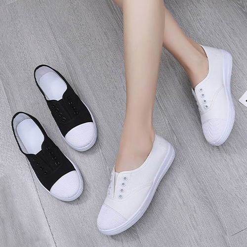 심플 폭신 캔버스 슬립온