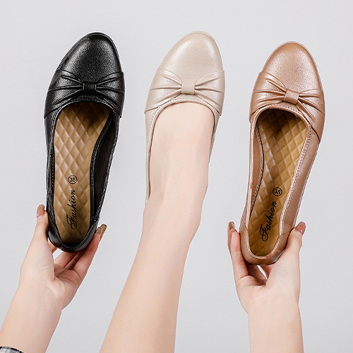 ◈[당일발송] 리본 라운드 플랫 슈즈