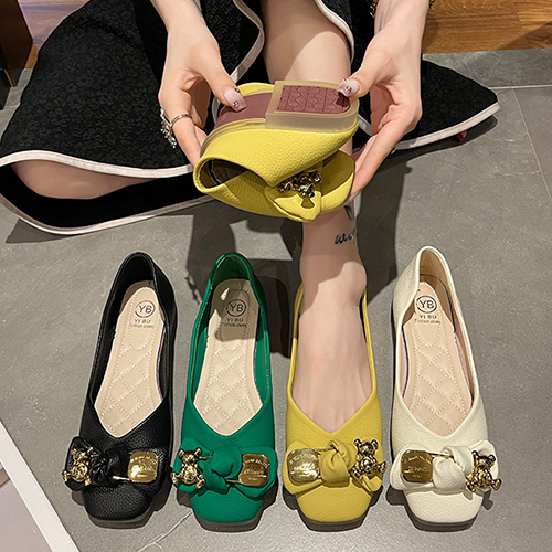 말랑 쿠션 리본 플랫슈즈