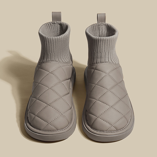 ◈[당일발송]다이아 퀼팅 니팅 부츠 