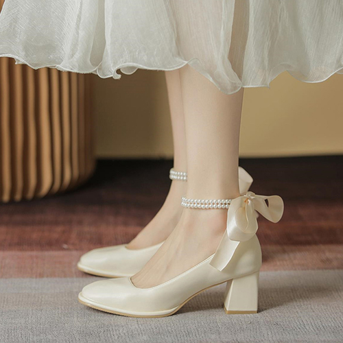 ◈[당일발송] 페미닌 진주 리본 구두
