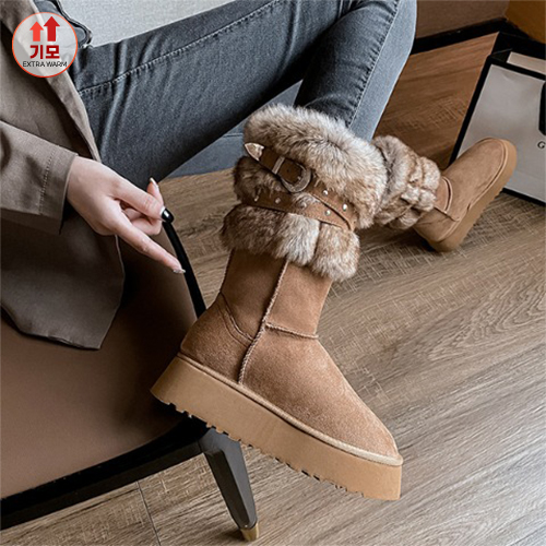 ★한정수량 SALE★겨울 버클 퍼 부츠 [쿠폰 적용 제외] 